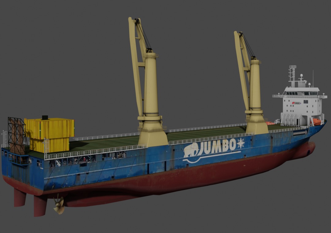 Jumbo heavy load vessel  Low-poly 3D model_4