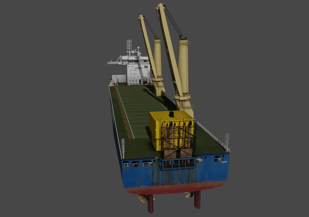 Jumbo heavy load vessel  Low-poly 3D model_7