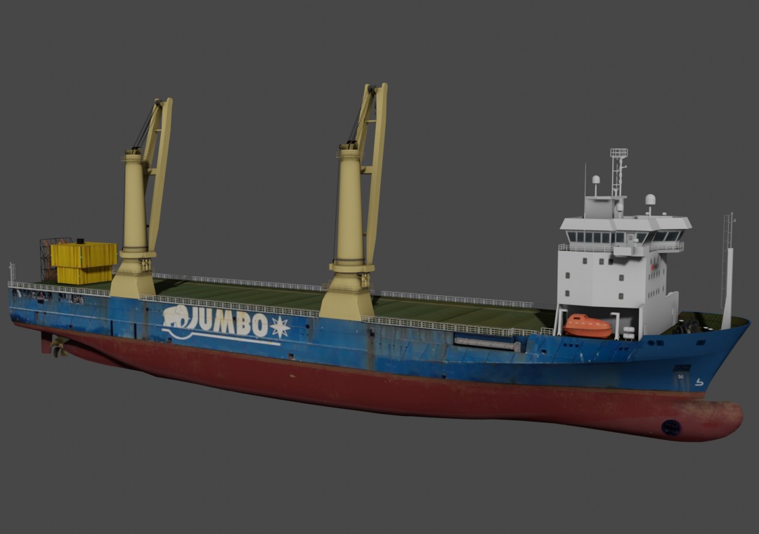 Jumbo heavy load vessel  Low-poly 3D model_1