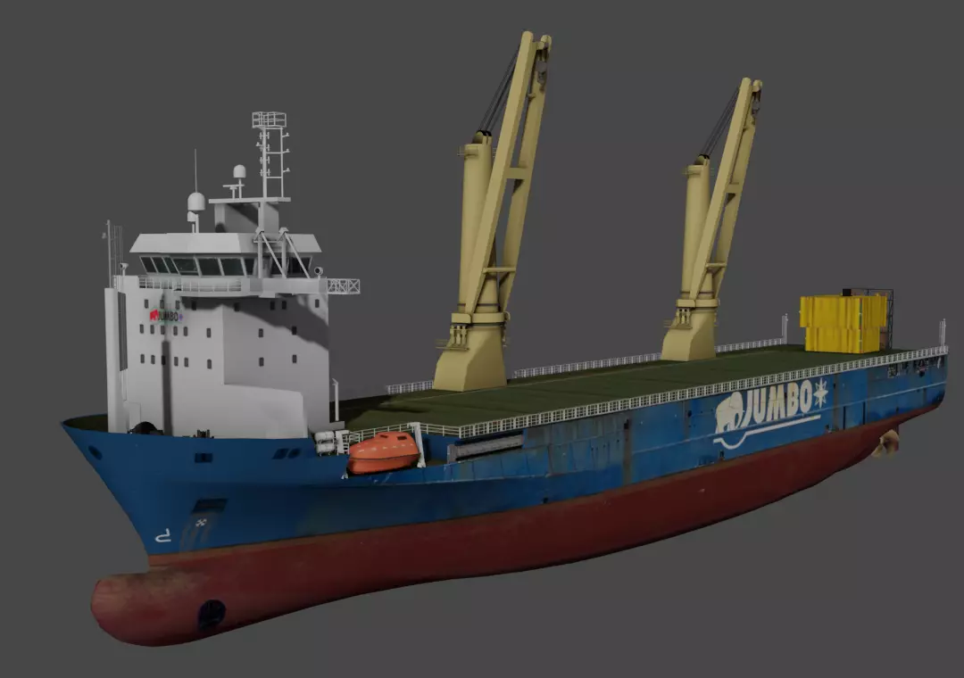 Jumbo heavy load vessel  Low-poly 3D model_0