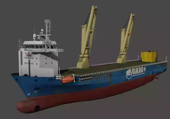 Jumbo heavy load vessel  Low-poly 3D model