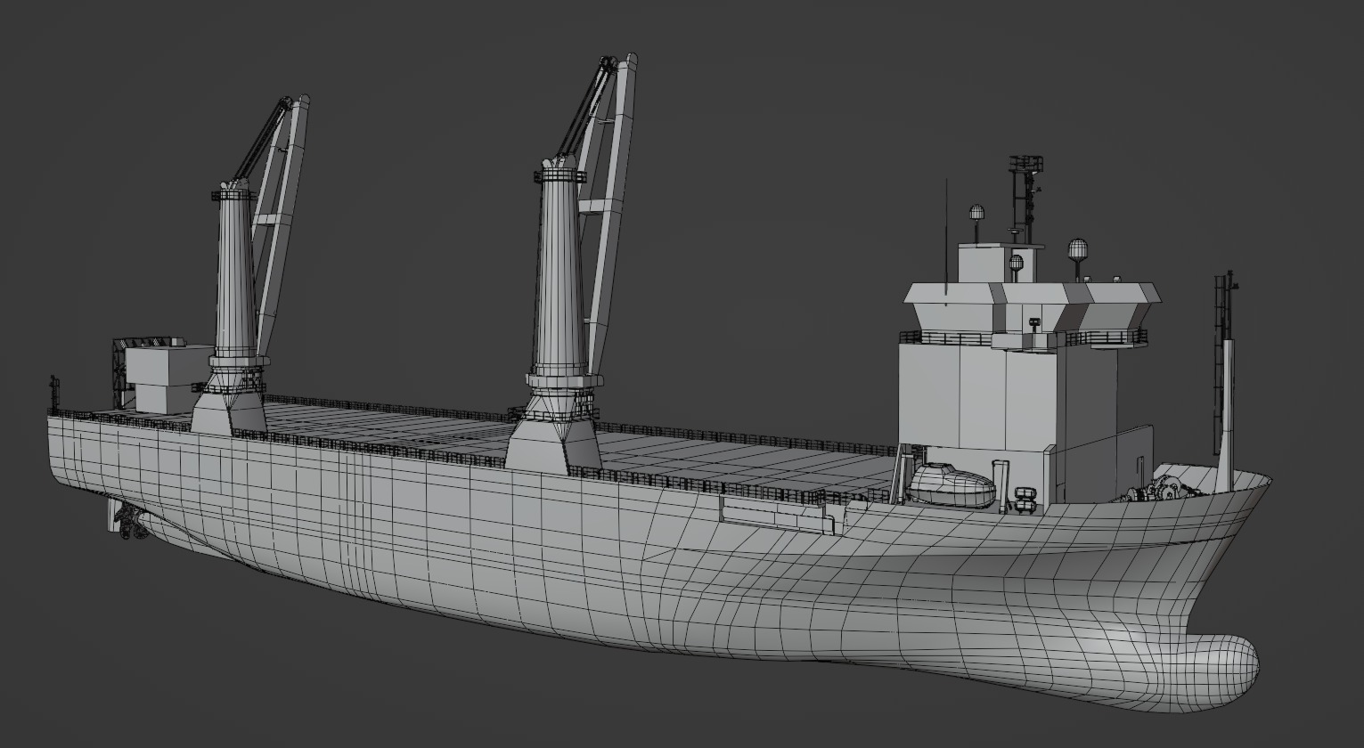Jumbo heavy load vessel  Low-poly 3D model_12