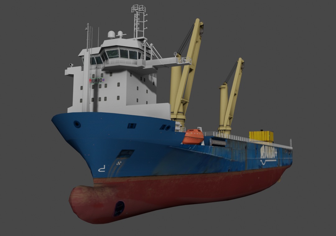 Jumbo heavy load vessel  Low-poly 3D model_11