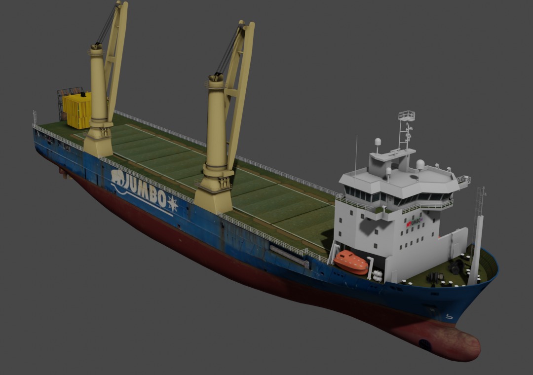 Jumbo heavy load vessel  Low-poly 3D model_8
