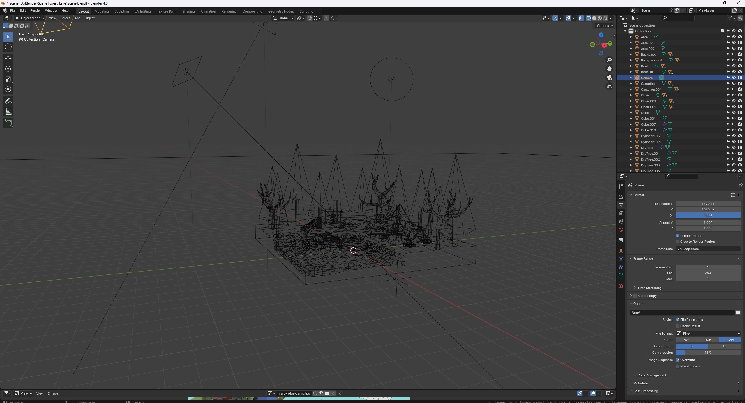 Forest Lake Low-poly 3D model_2