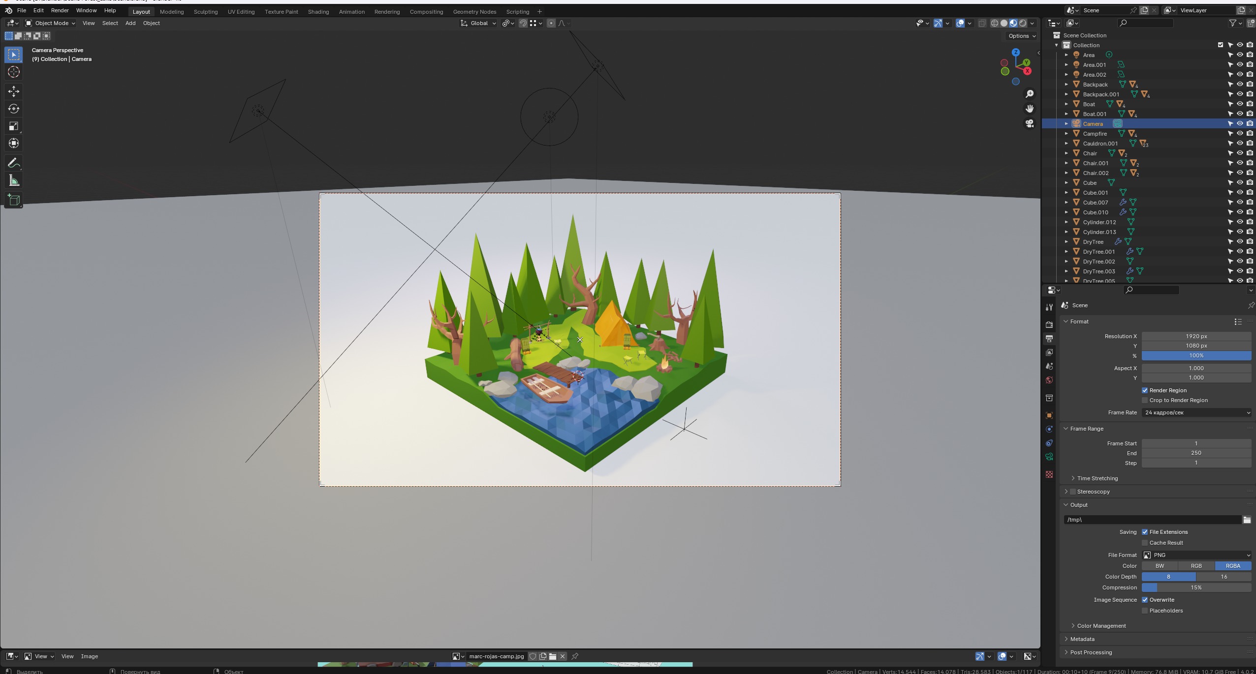 Forest Lake Low-poly 3D model_3