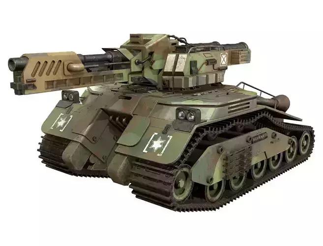 Tank Concept -3-Green-Camouflage Low-poly 3D model