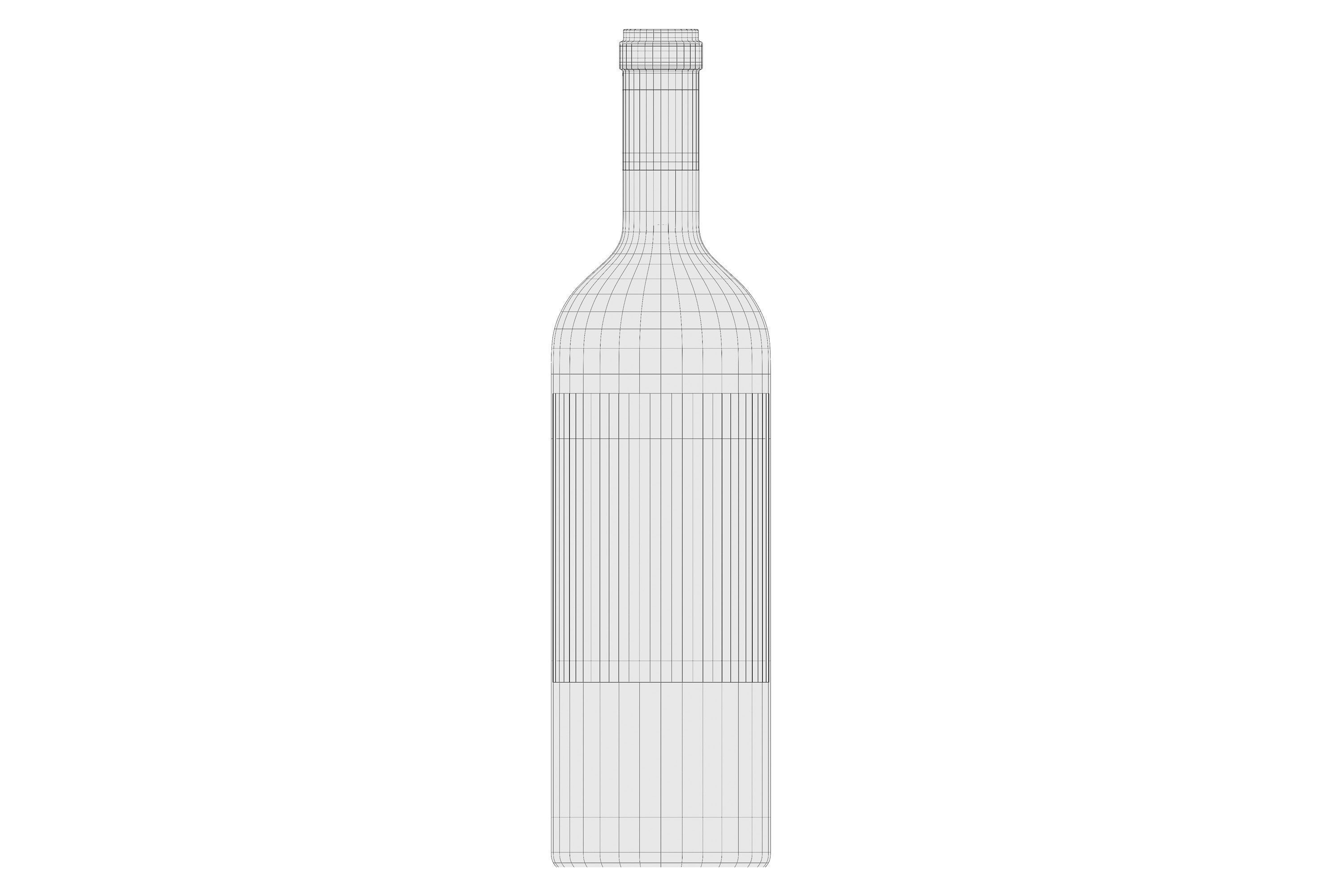 wine bottle 01 3D model_5