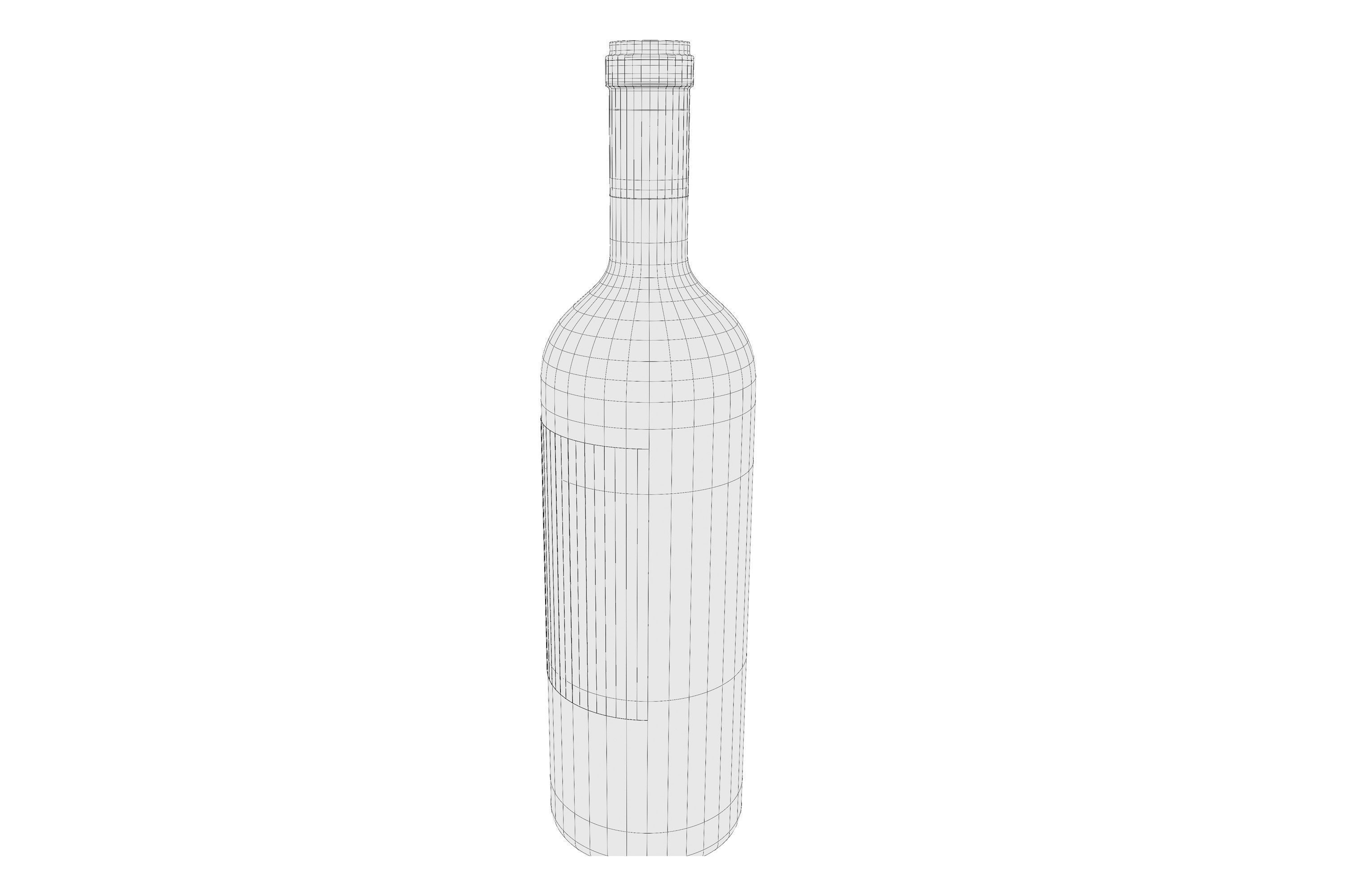 wine bottle 01 3D model_4