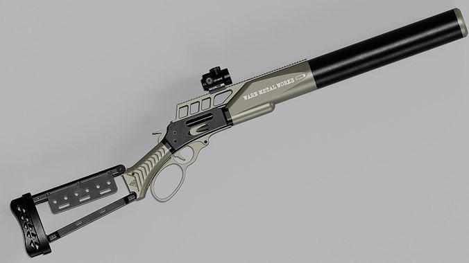 Warn-Metal Shotgun Low-poly 3D model