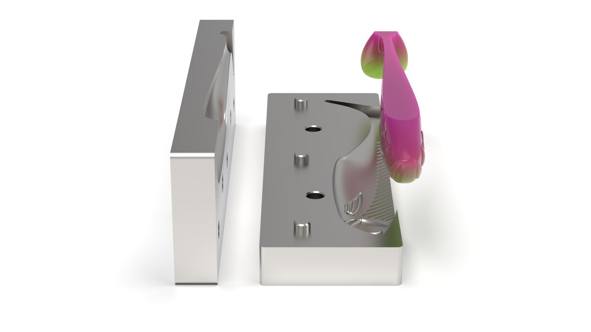 Open pour mold for swimbait 140mm 3D print model_4