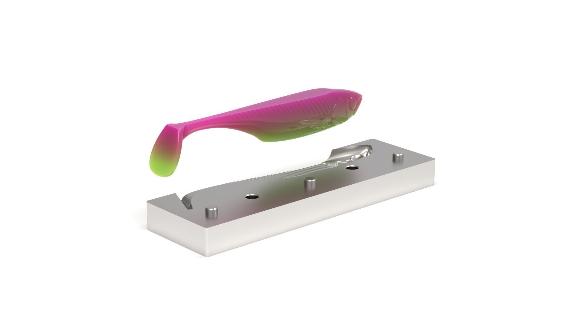 Open pour mold for swimbait 140mm 3D print model_8