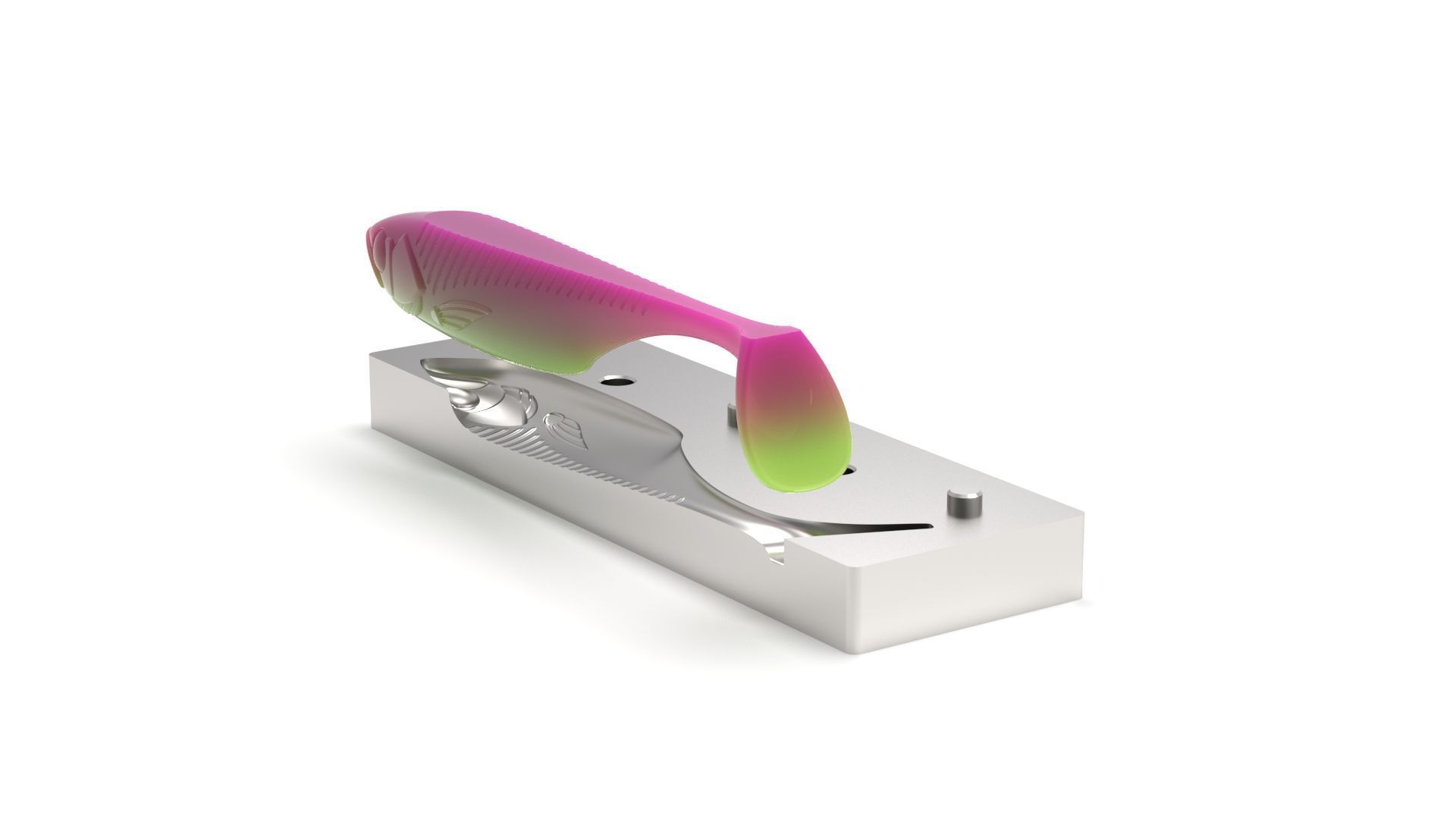 Open pour mold for swimbait 140mm 3D print model_10