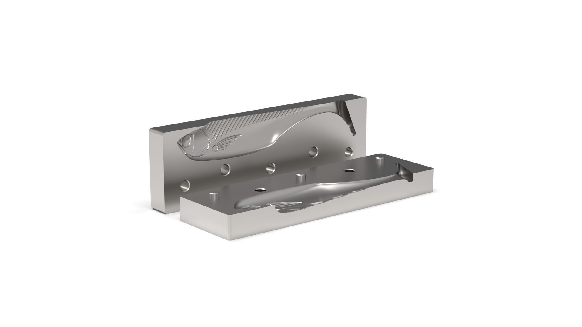 Open pour mold for swimbait 140mm 3D print model_1