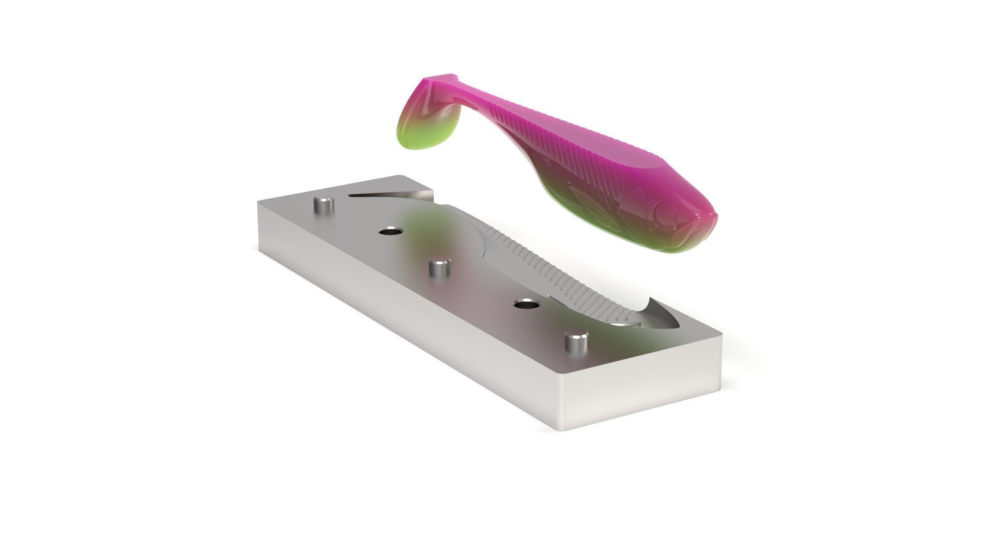 Open pour mold for swimbait 140mm 3D print model_5