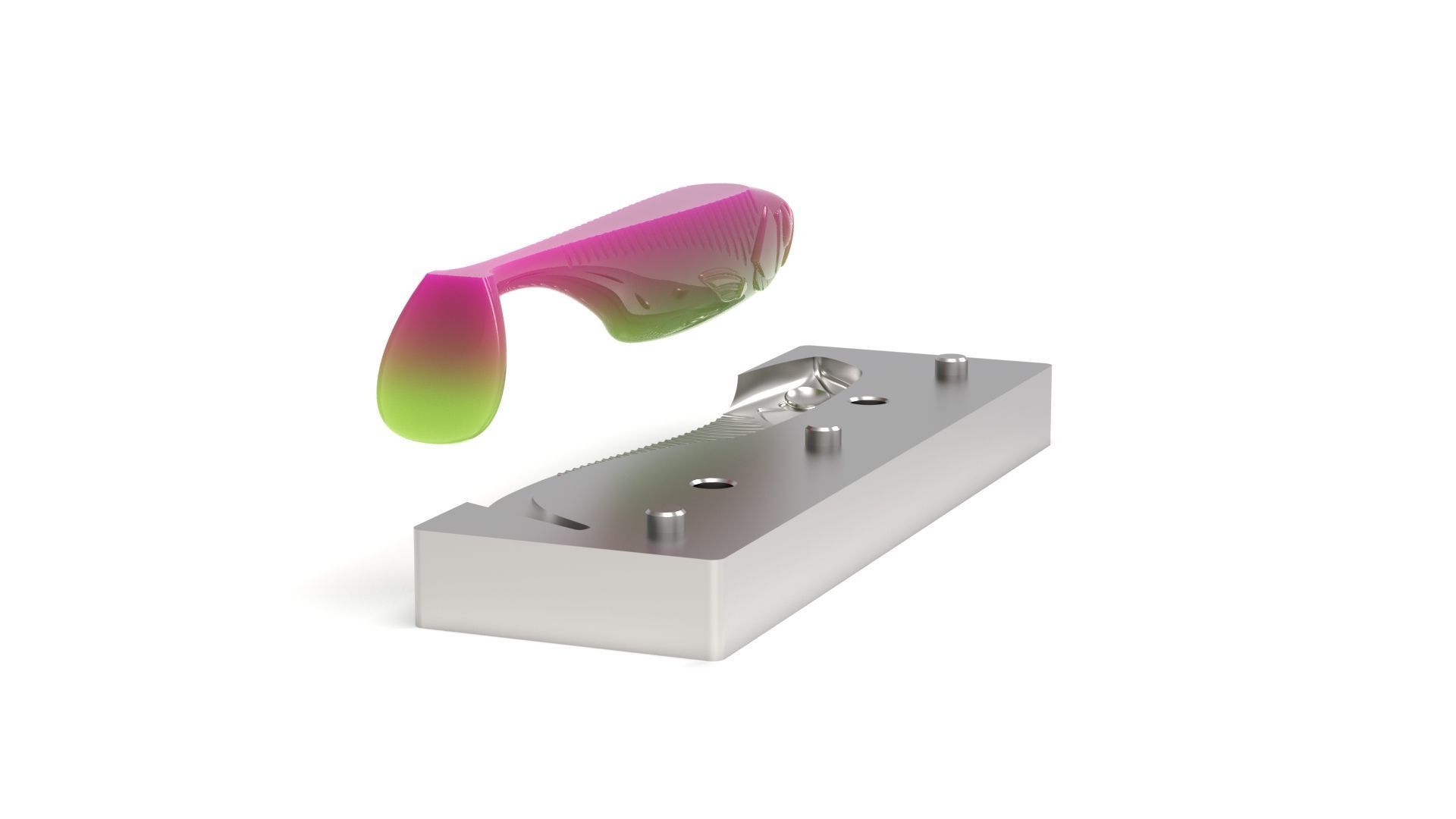 Open pour mold for swimbait 140mm 3D print model_9