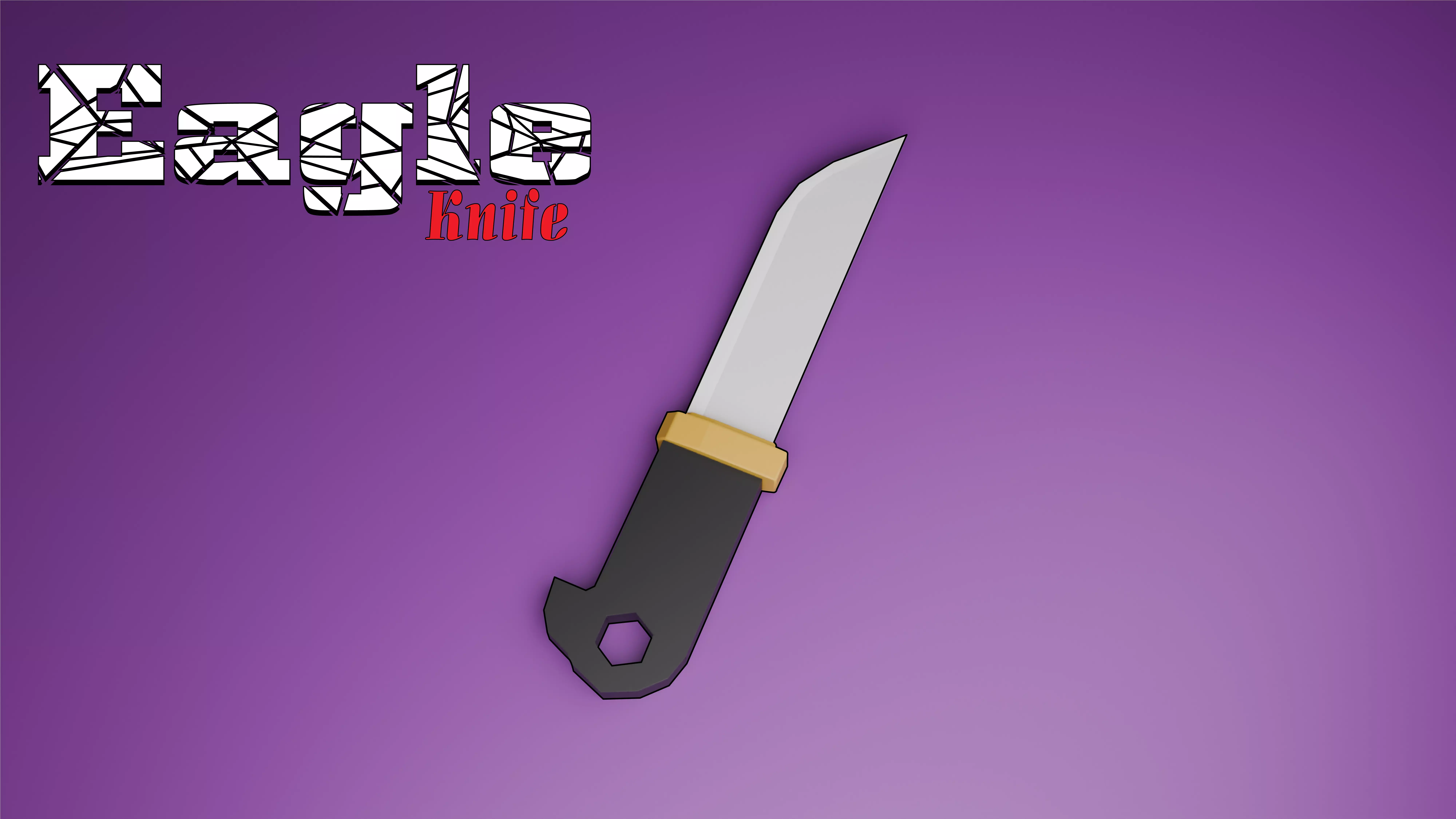 low-poly Eagle Knife Free 3D model