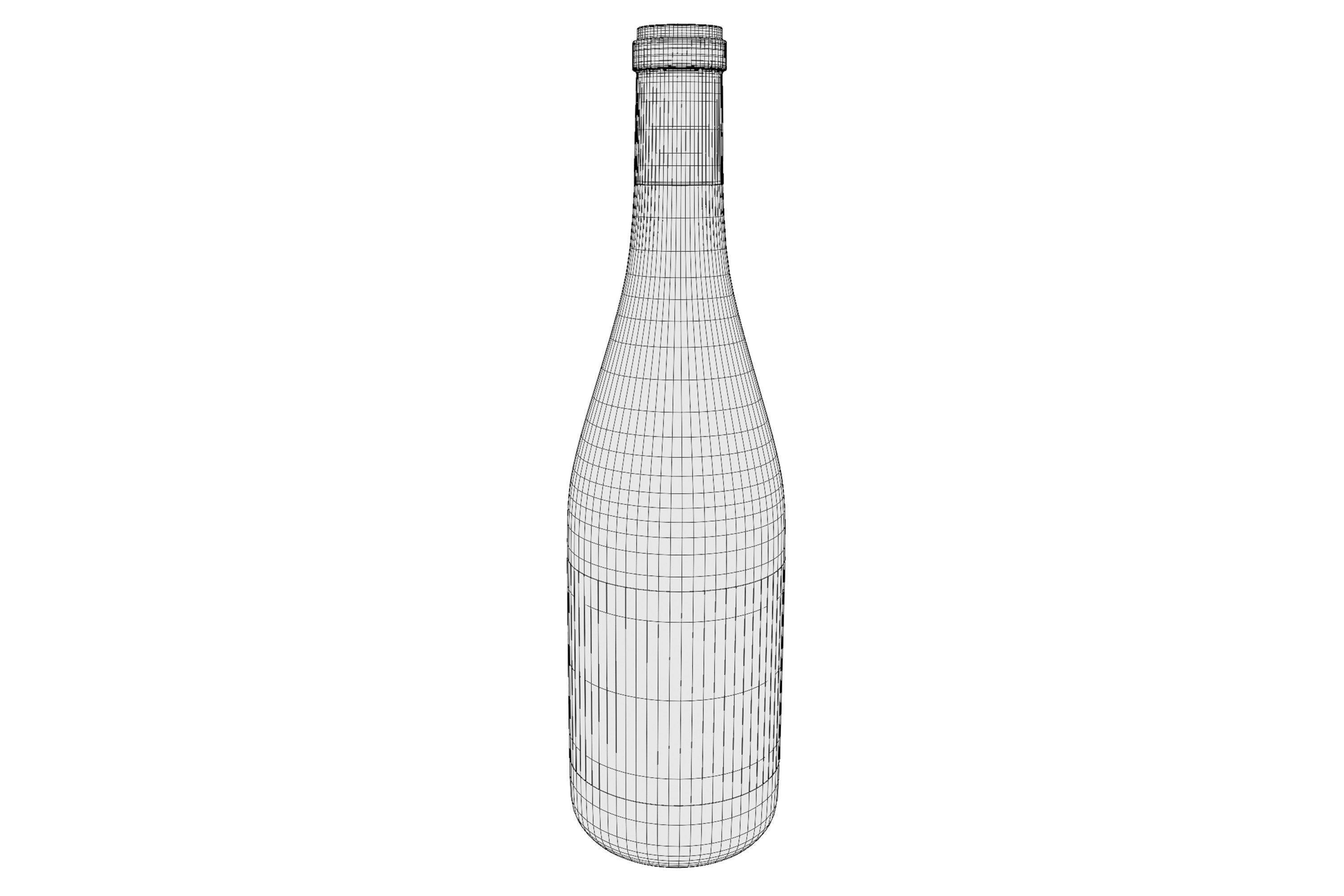 Champagne bottle 01 3D model_2