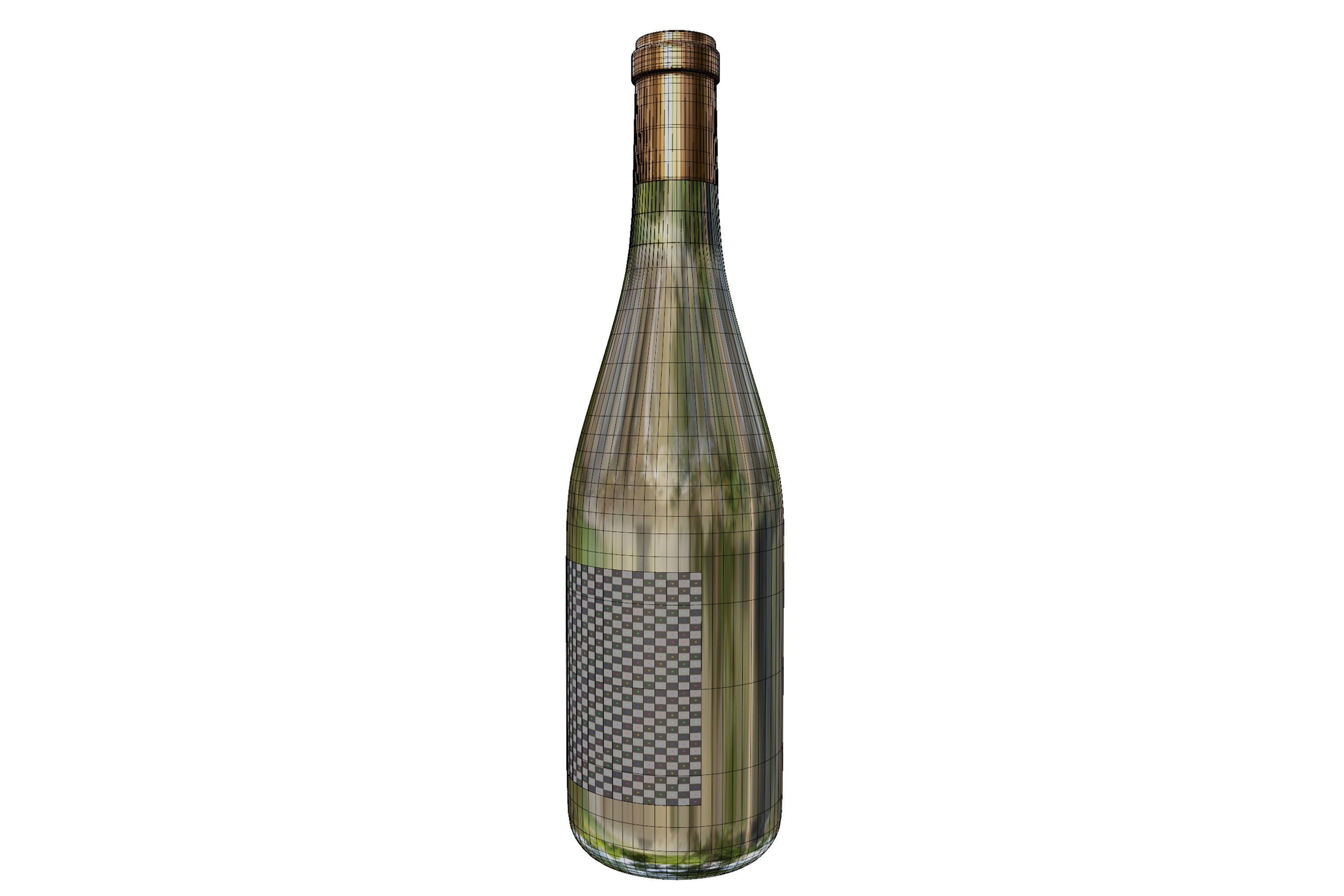 Champagne bottle 01 3D model_6