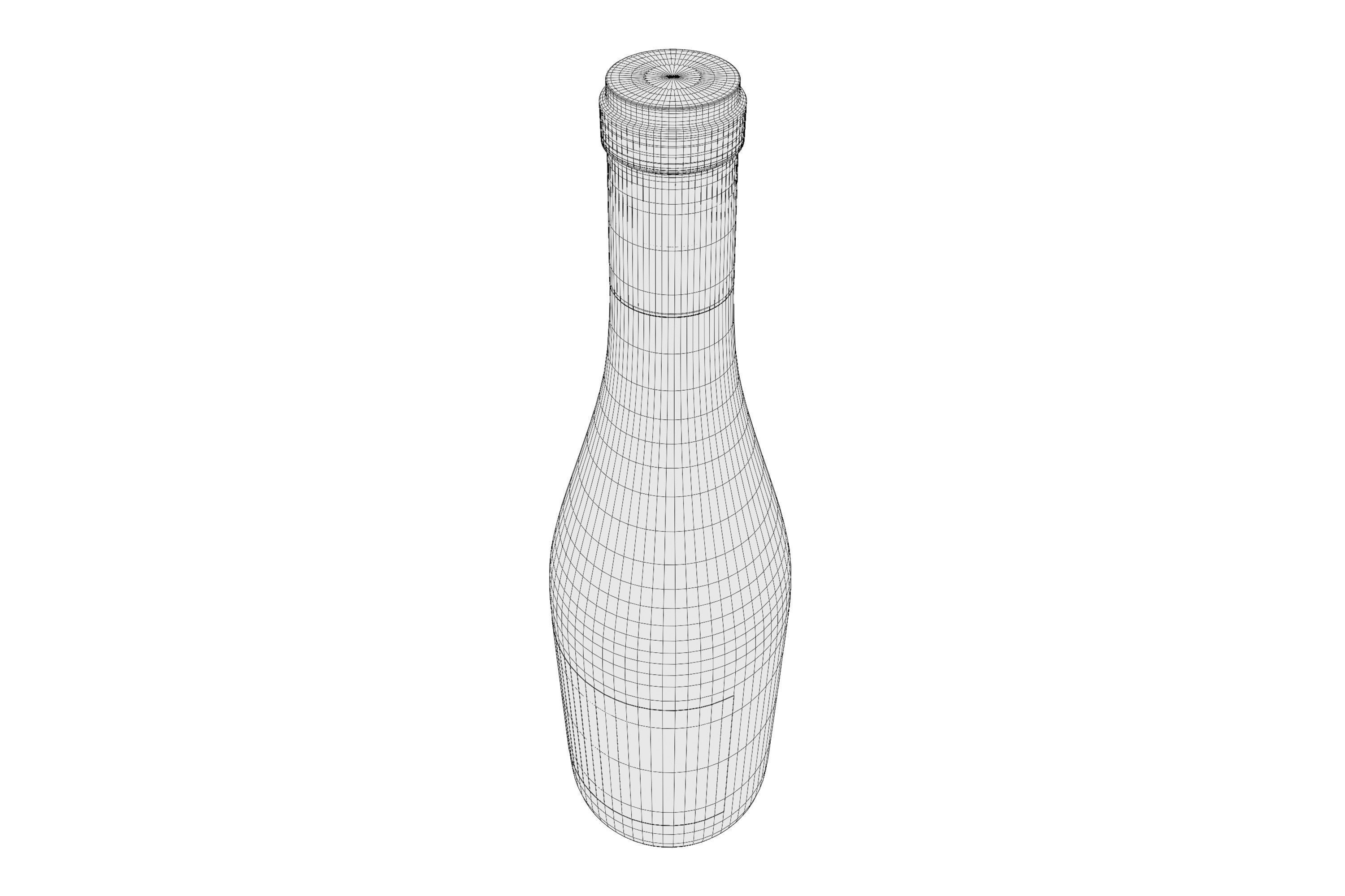 Champagne bottle 01 3D model_4
