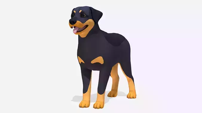 Cartoon Dog -Rottweiler Low-poly 3D model