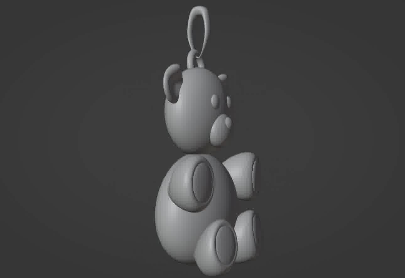 Bear pendant 3D print model 3D print model_50