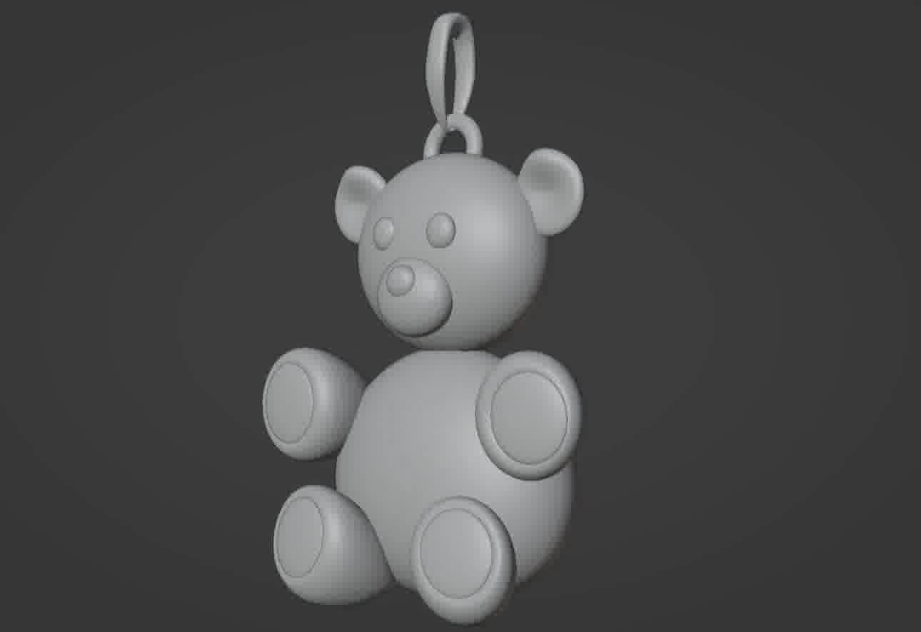Bear pendant 3D print model 3D print model_37