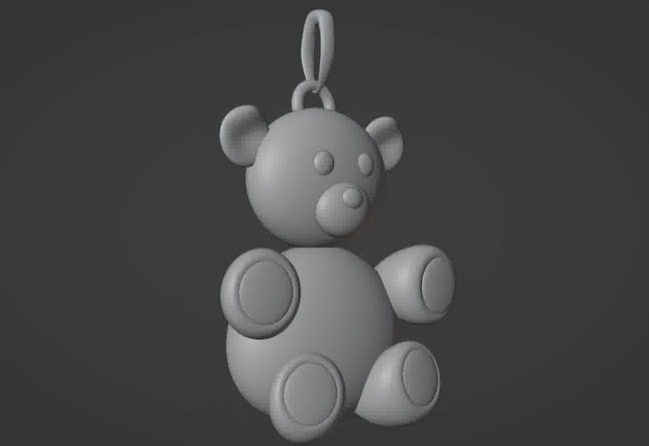 Bear pendant 3D print model 3D print model_46