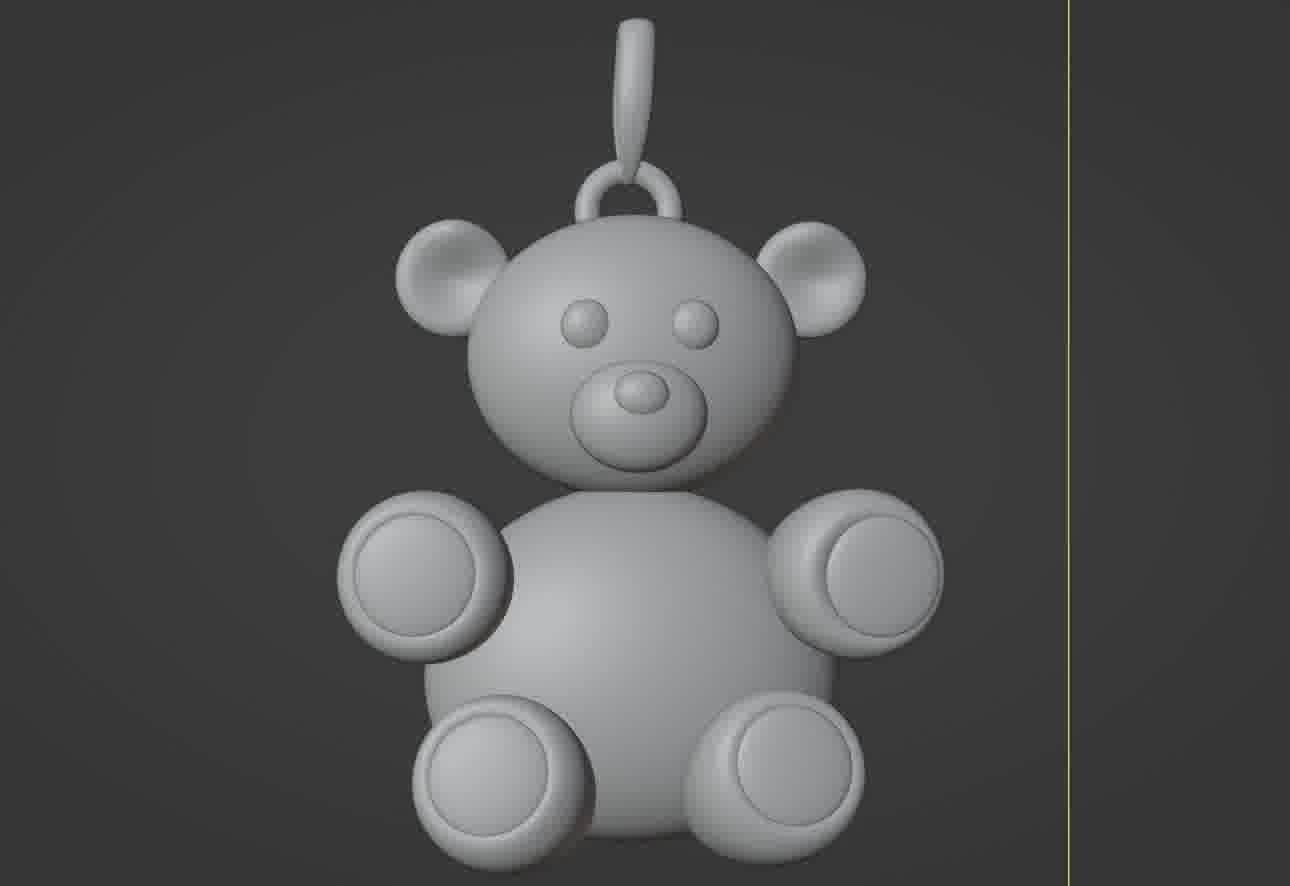 Bear pendant 3D print model 3D print model_89