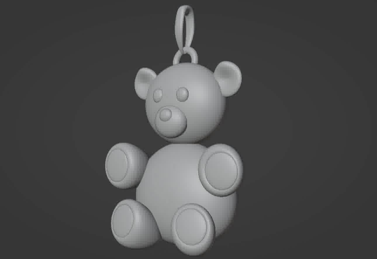 Bear pendant 3D print model 3D print model_79