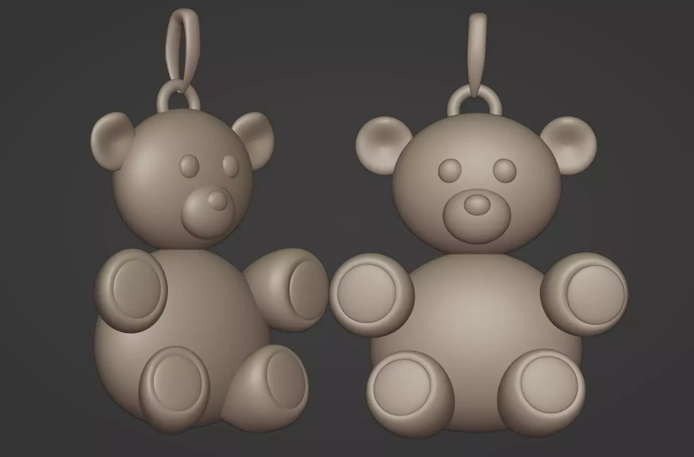 Bear pendant 3D print model 3D print model_0