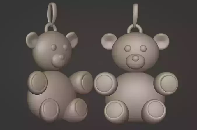 Bear pendant 3D print model 3D print model