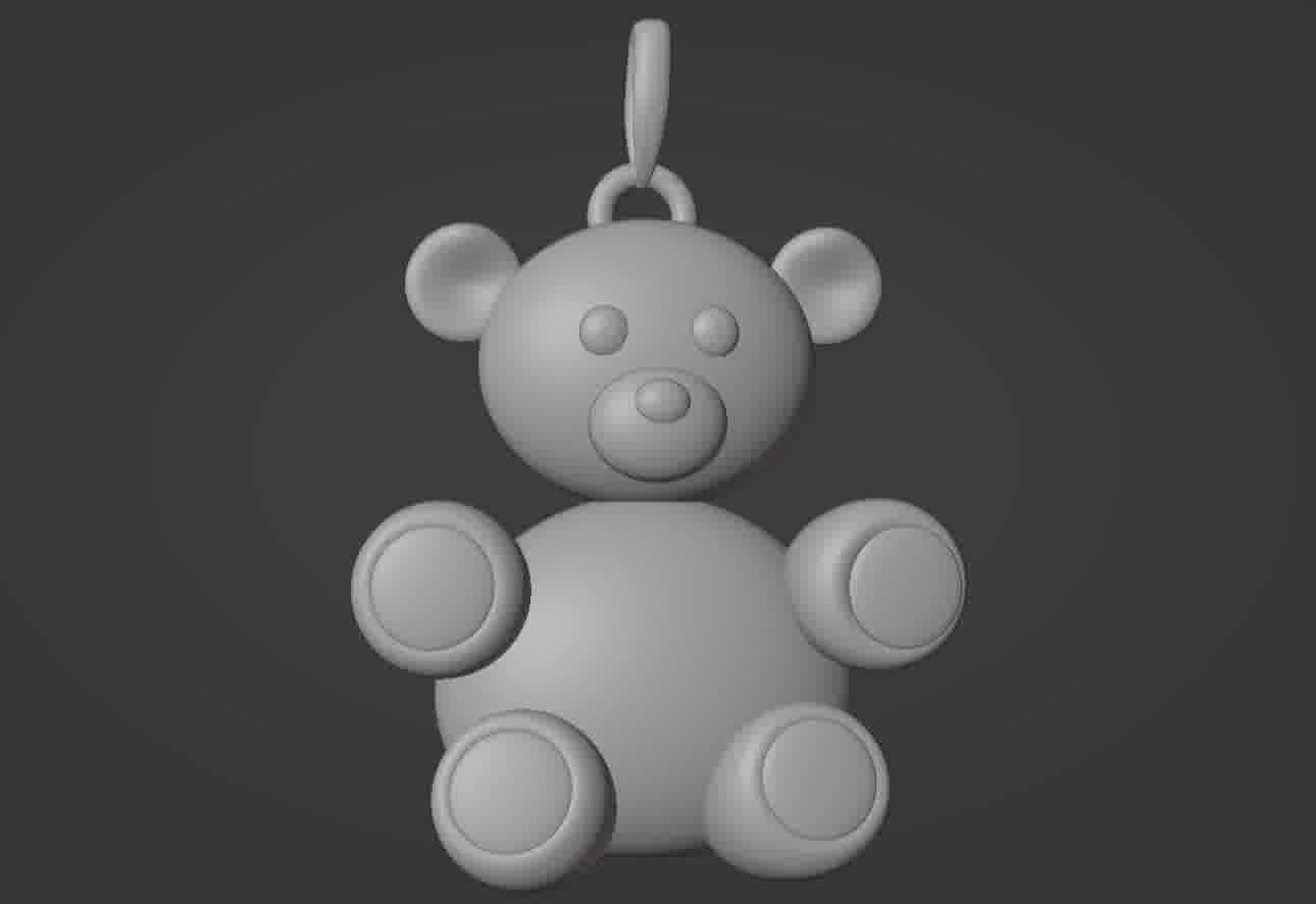 Bear pendant 3D print model 3D print model_43