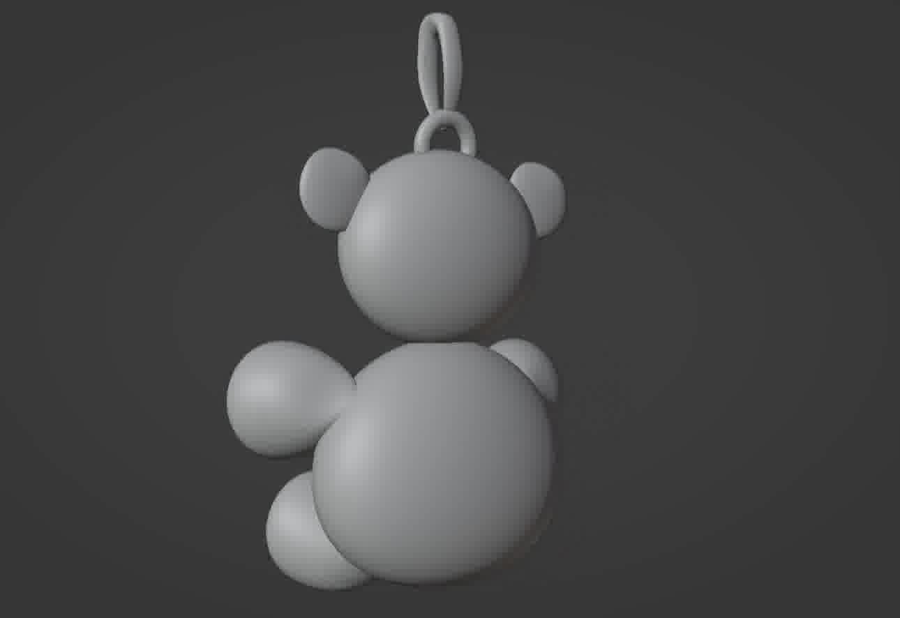 Bear pendant 3D print model 3D print model_67