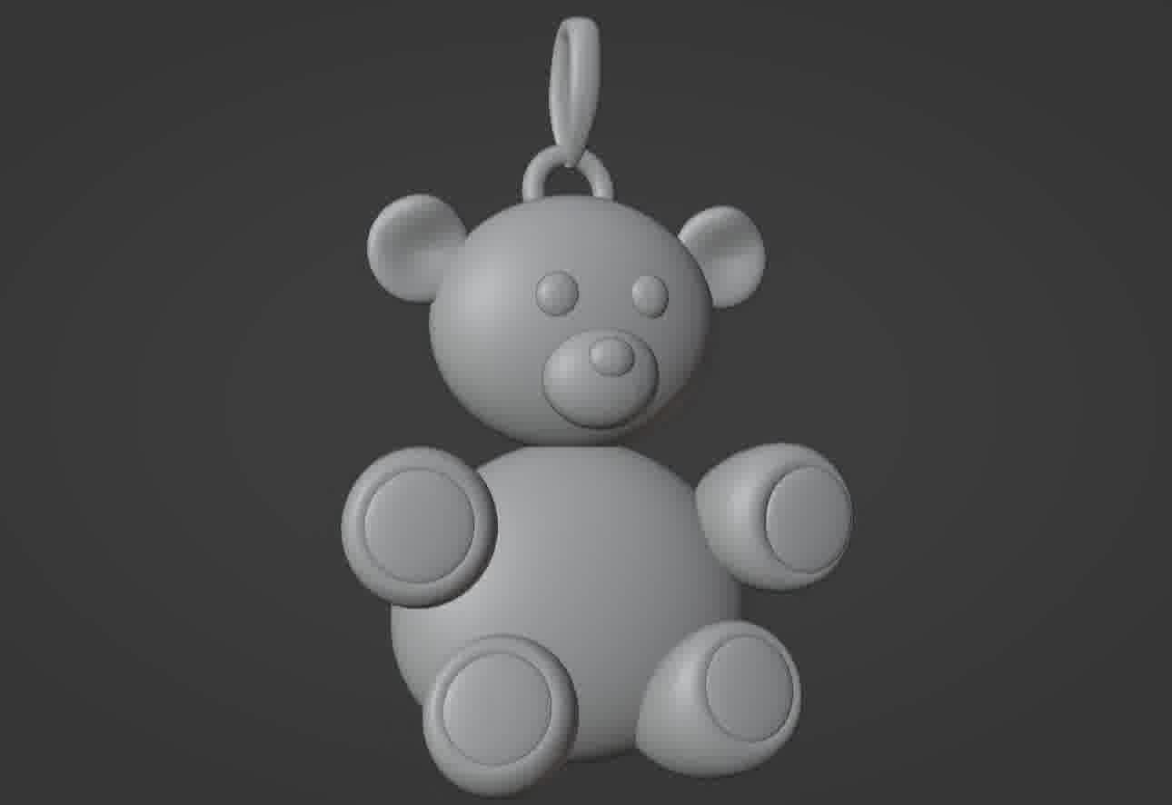 Bear pendant 3D print model 3D print model_44