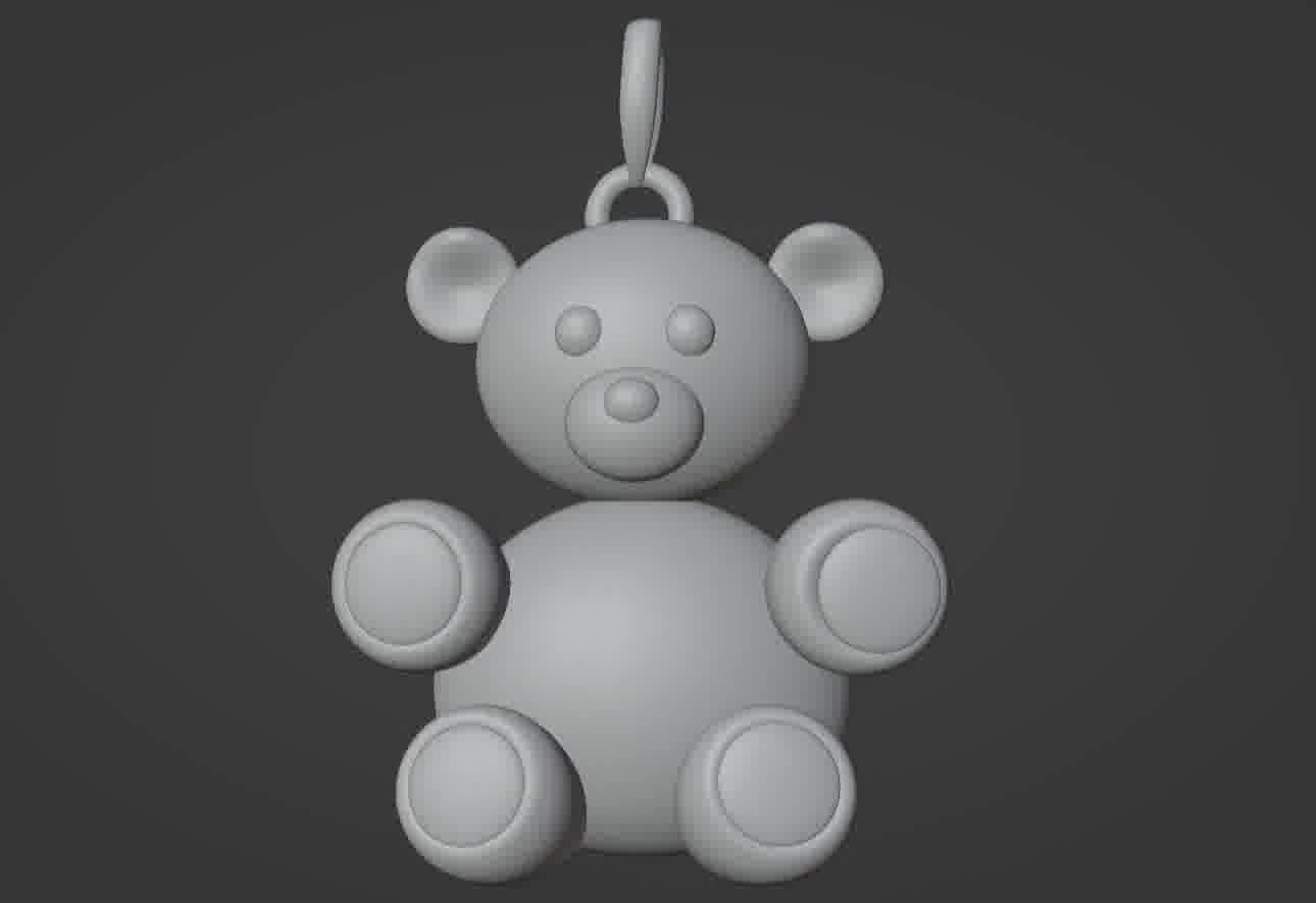 Bear pendant 3D print model 3D print model_41