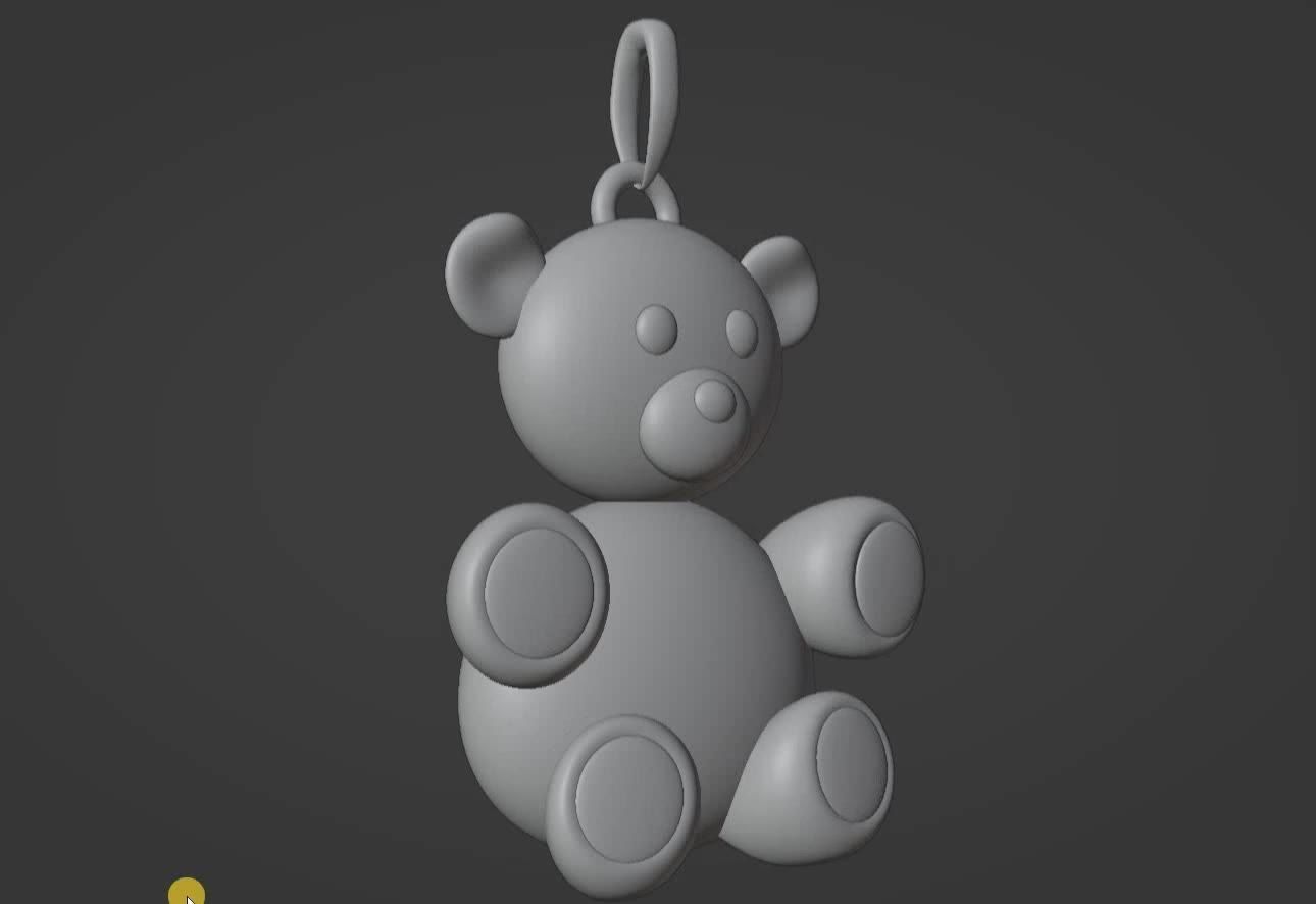 Bear pendant 3D print model 3D print model_5