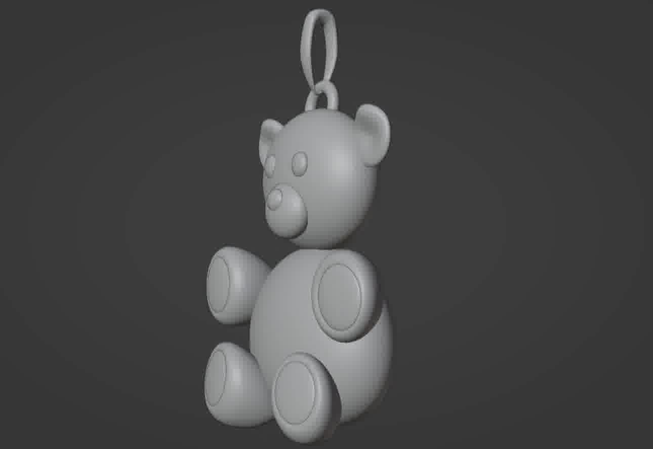 Bear pendant 3D print model 3D print model_77