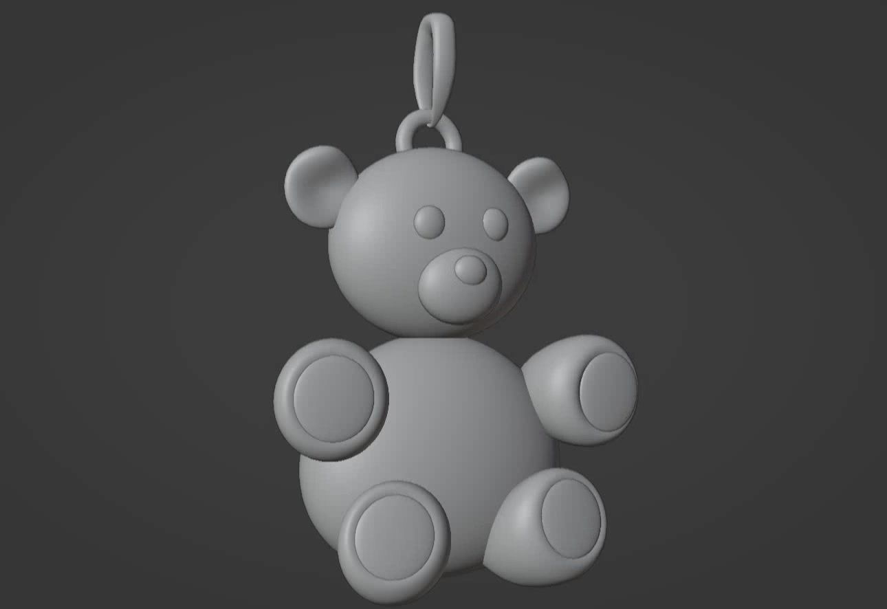 Bear pendant 3D print model 3D print model_3