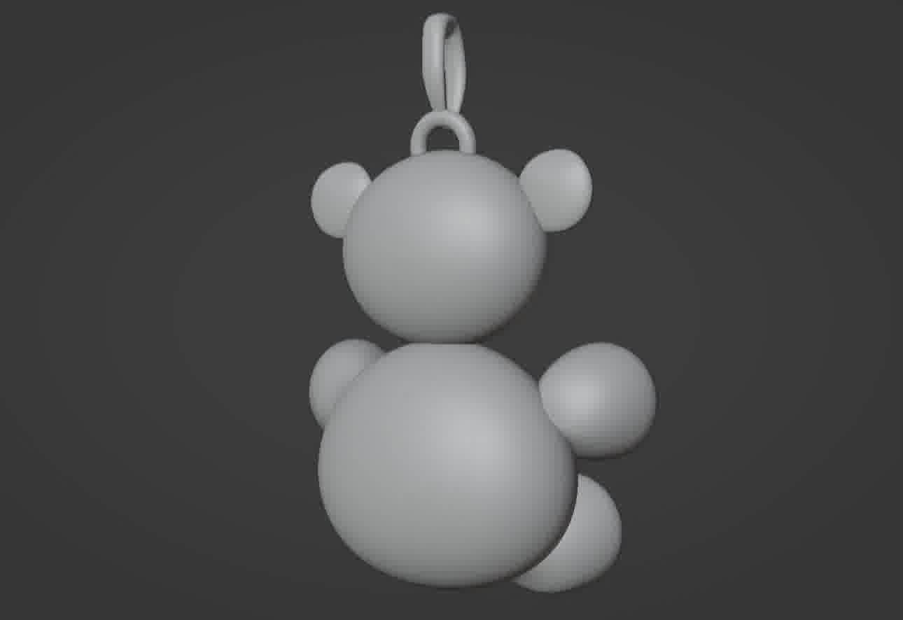 Bear pendant 3D print model 3D print model_59