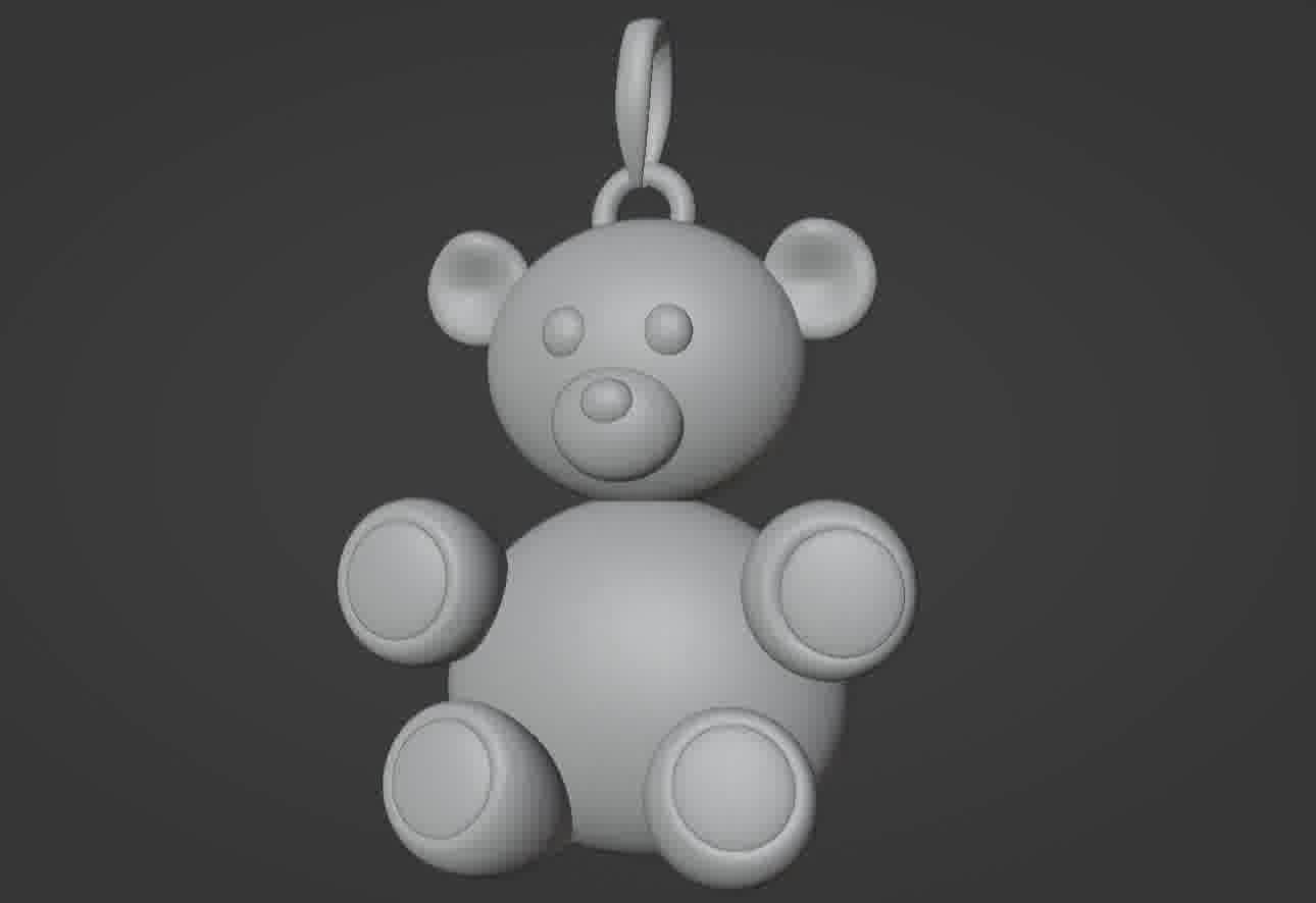 Bear pendant 3D print model 3D print model_40