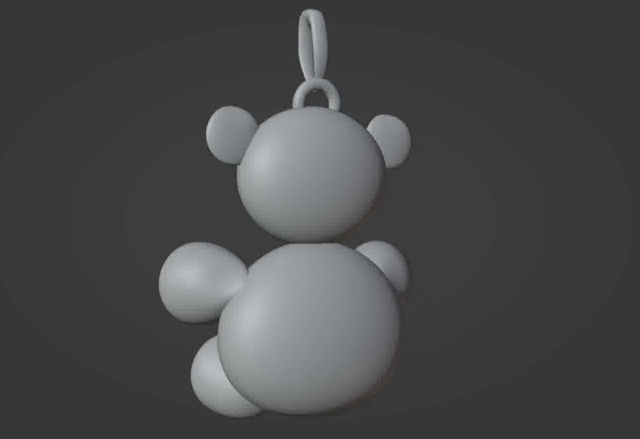 Bear pendant 3D print model 3D print model_24