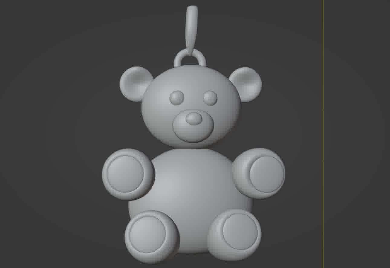 Bear pendant 3D print model 3D print model_96