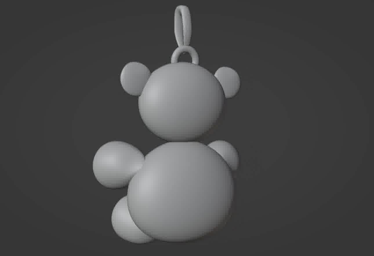 Bear pendant 3D print model 3D print model_66