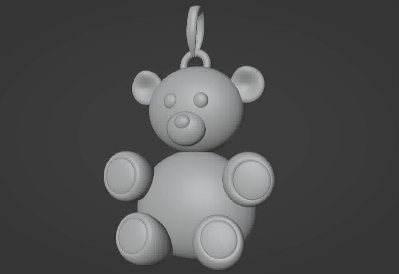 Bear pendant 3D print model 3D print model_39