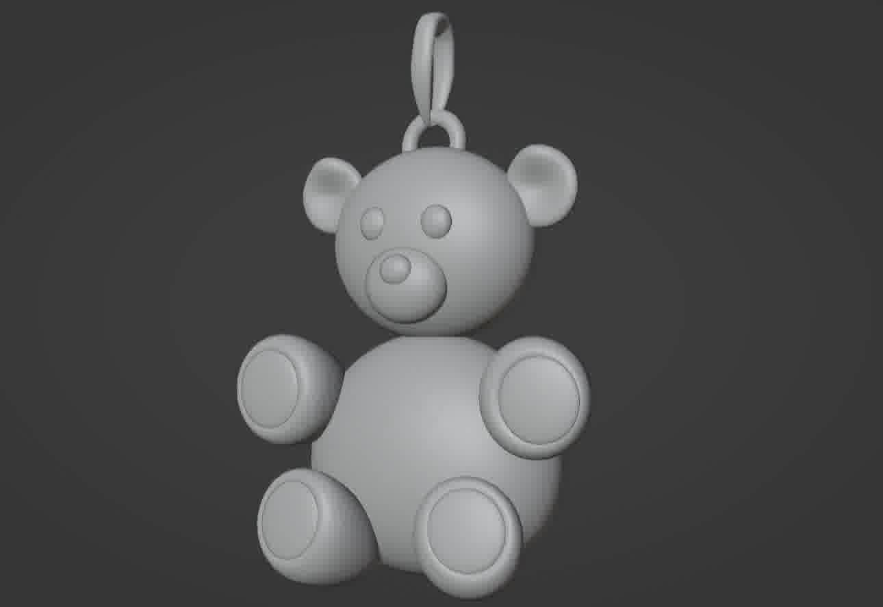 Bear pendant 3D print model 3D print model_38