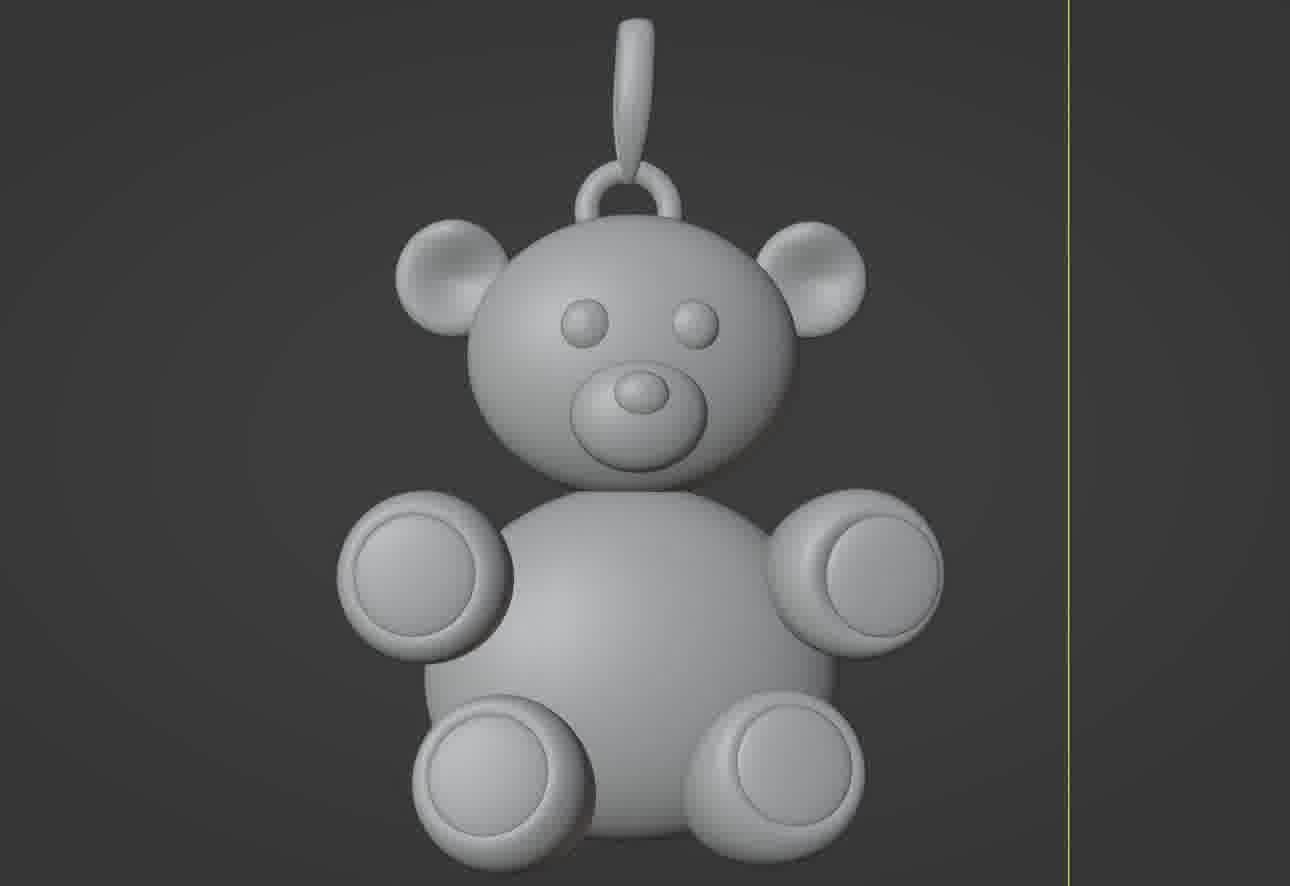 Bear pendant 3D print model 3D print model_87