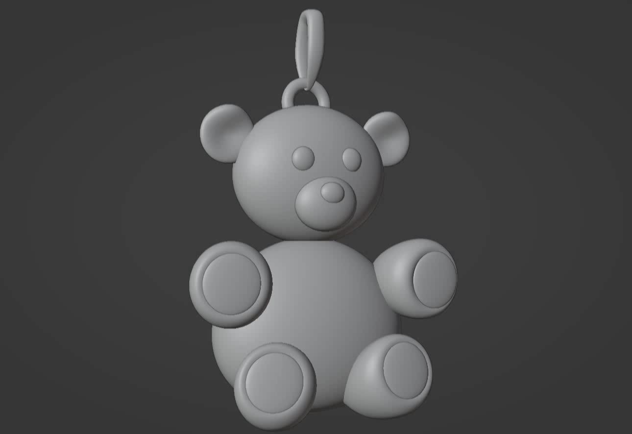Bear pendant 3D print model 3D print model_2