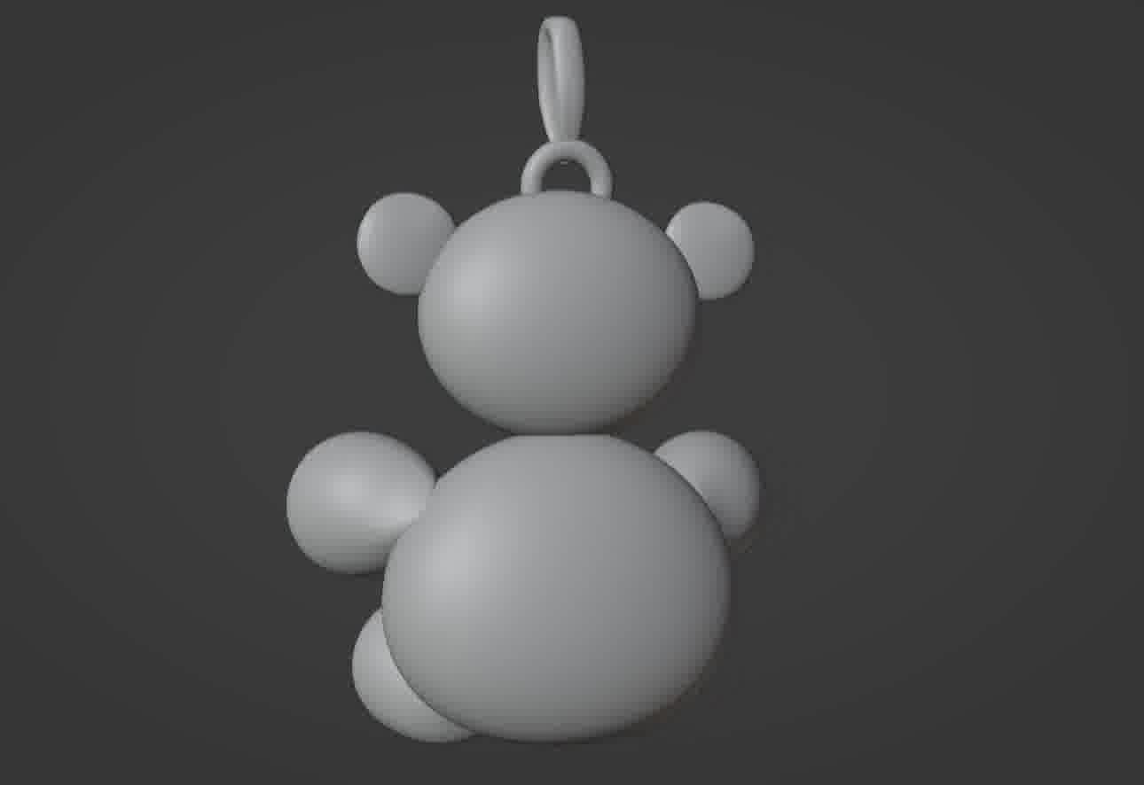 Bear pendant 3D print model 3D print model_65