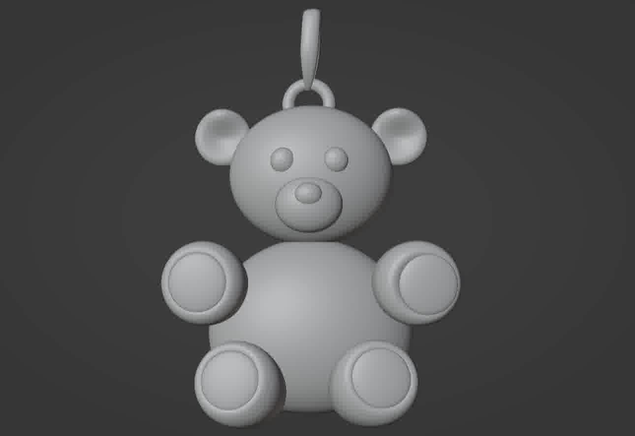 Bear pendant 3D print model 3D print model_83